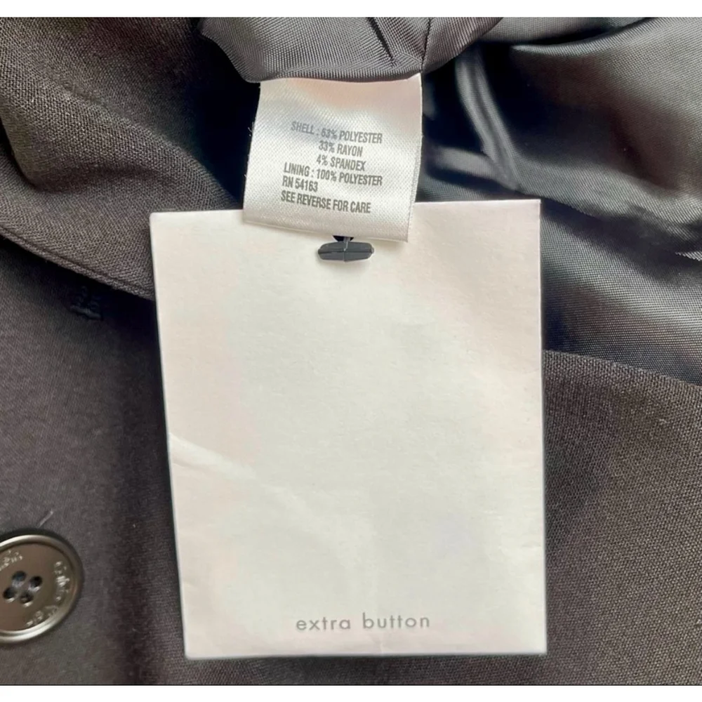 Calvin Klein Black Stretch Double Breasted Blazer NWT Size 10 Women’s - Picture 7 of 11